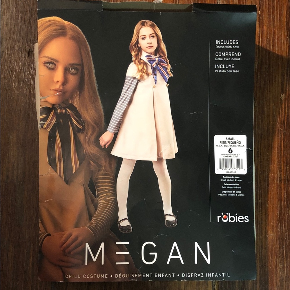 Rubie's Cream Dress Costume with Striped Bow